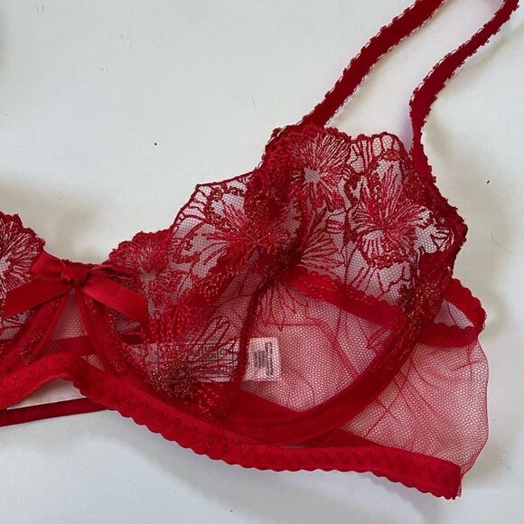 Agent Provocateur Jayce Plunge Underwired Bra Red NWOT 34C - Picture 9 of 11